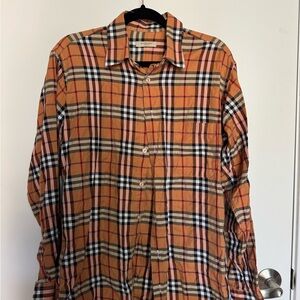 Burberry Classic Orange and Black Plaid Shirt